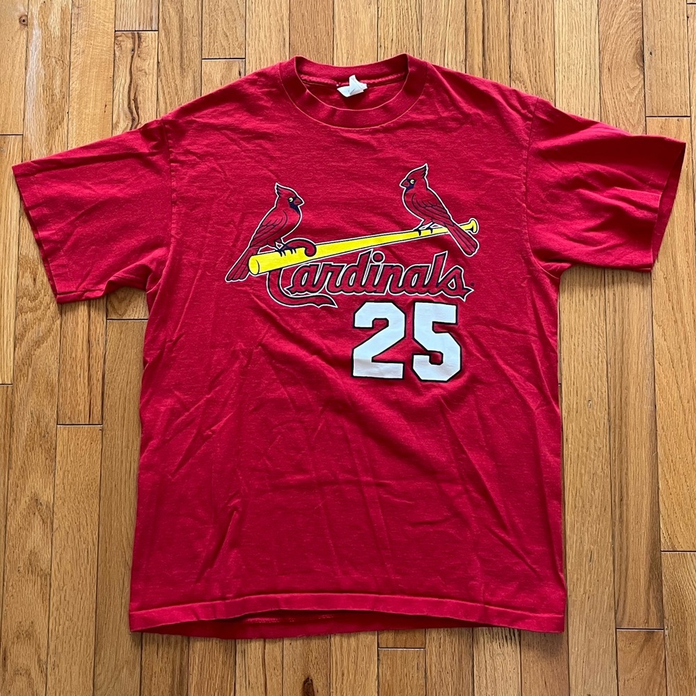 VTG Mark McGwire Red Beak 1998 St Louis Cardinals Majestic Red Shirt Jersey USA